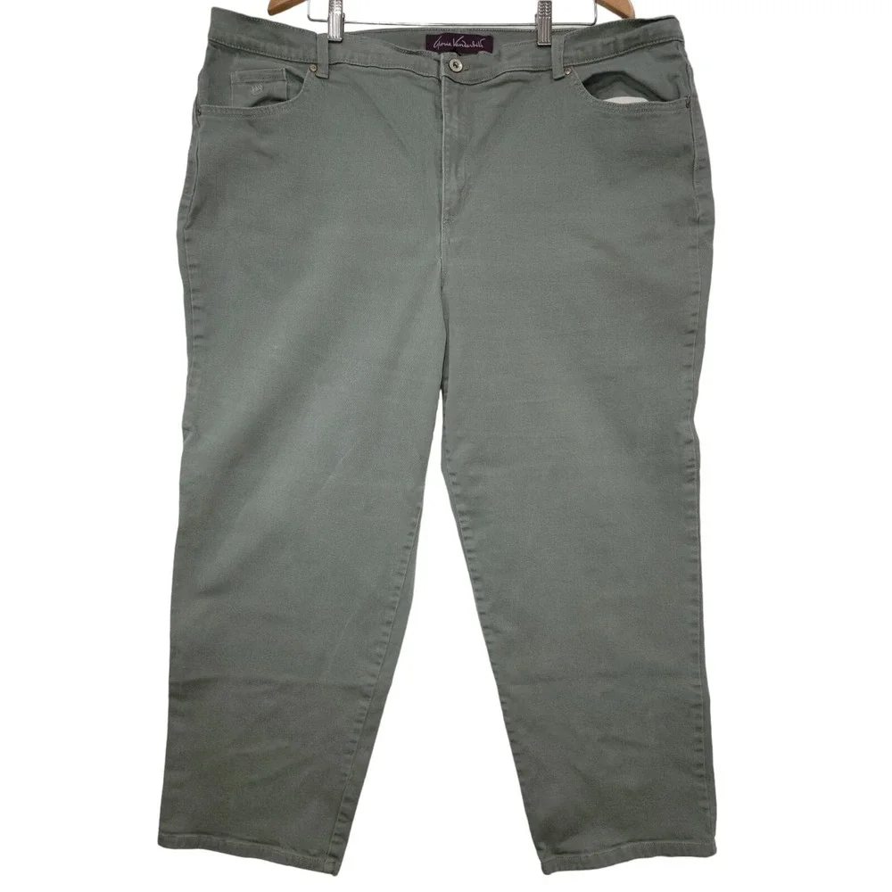 Gloria Vanderbilt Amanda Denim Jeans Womens Pockets Stretch‎ Gray Size 24 W